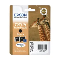 Epson T0711H pack 2x cartucho de tinta negro XL (original)