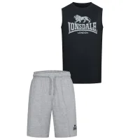 LONSDALE Chándal 'Claremorris'  gris moteado / negro