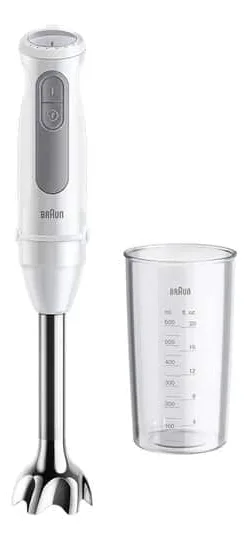 Batidora de mano Braun Minipimer 5 MQ 50001 M de 1000 W en blanco y gris con vaso de 600 ml
