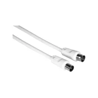 Cable de antena - Hama Coax-Plug, Coaxial, 3 m, 75DB, Blanco