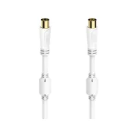 Cable de antena - Hama 00205246, 100 dB, 9.5 mm, 1.5 m, Dorado, Triple blindaje, Blanco
