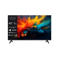 TV QLED 43" - PEAQ PTV 43GQU-5026T, UHD 4K, Google TV, Smart DVB-T2 (H.265), Negro
