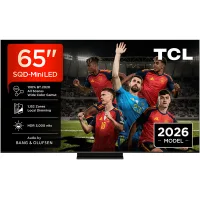 TV SQD-Mini LED 65" - TCL 65C7L, QLED 4K, TSR AiPQ, Smart TV, DVB-T2 (H.265), HDR 3000 nits, Dolby Vision y Atmos, Negro