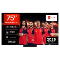 TV RGB Mini LED 75" - TCL 75RM7L, 4K, TSR AiPQ, Smart TV,HDR de hasta 2000 nits, Dolby Vision y Atmos, Panel HVA Pro, Negro