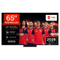 TV RGB Mini LED 65" - TCL 65RM7L, 4K, TSR AiPQ, Smart TV,HDR de hasta 2000 nits, Dolby Vision y Atmos, Panel HVA Pro, Negro