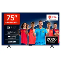 TV QD-Mini LED 75" - TCL 75P8L, UHD 4K, AiPQ Pro Processor, Smart TV, DVB-T2, Negro