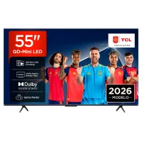 TV QD-Mini LED 55" - TCL 55P8L, UHD 4K, AiPQ Processor, Smart TV, DVB-T2, Dolby Vision·Atmos, 144Hz, Google Negro