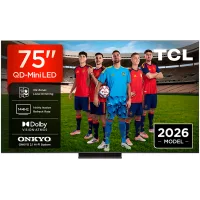 TV QD-Mini LED 75" - TCL 75C6K PRO, UHD 4K, AiPQ Processor, Smart con Google TV, Dolby Vision-Atmos, Negro