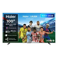 TV Mini-LED 100" - Haier S90 Series H100S90FUX, 4K, Google TV, Dolby Atmos, Sonido KEF, Gaming 144Hz, Negro