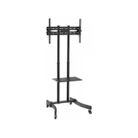 Soporte TV - Fonestar STS-4664N, 37" a 70", Con ruedas, Altura ajustable, Negro