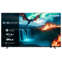 TV QD-Mini LED 75" - Philips 75MLED820/12, UHD 4K, P5 Perfect Picture Engine, Smart TV, Dolby Atmos Titan OS, DVB-T2, Negro