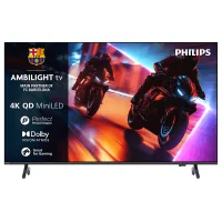TV Mini LED 85" - Philips Ambilight 85MLED910 4K QD MiniLED 215cm Smart Dolby Vision y Atmos Titan OS, Negro