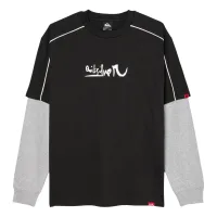 QUIKSILVER Camiseta funcional  gris moteado / negro / blanco