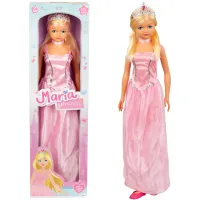 COLORBABY - Muñeca princesa María 105 cm, tamaño grande, articulada, con vestido elegante y corona, juguete para niñas 3 años, ideal para peinar y vestir, peina su pelo