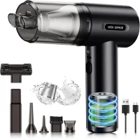 Aspiradora de Coche Potente,16000PA Aspirador de Mano sin Cable,4 en 1 Aspiradora de Mano,Doble Filtrado,Ligero y Recargable,Mini Aspirador y Soplador con Filtro HEPA para PC,Coche,Hogar,Oficina