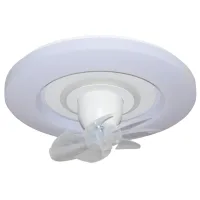 BEL AIR HOME - Ventilador/Plafón AKASHA blanco con motor DC, 6 aspas, 38W LED 3000-6000K, Al.21xD.48cm
