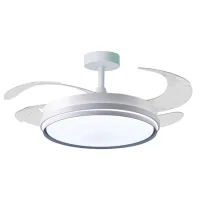 BEL AIR HOME - Ventilador OSAKA DC, con App en color blanco, 4 aspas retráctiles, 72W LED 3000|4000|6000K - Para salones y dormitorios.