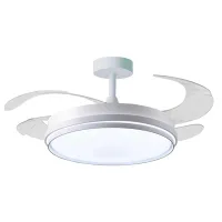 BEL AIR HOME - Ventilador OSAKA DC, con App en color blanco, 4 aspas retráctiles, 72W LED 3000|4000|6000K - Para salones y dormitorios.