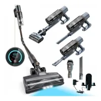 NARVI Aspirador Sin Cable, Motor 500W,  Potencia de succión  40 Kpa 150AW , Luz LED para detección de polvo, Tubo Flexible  para un mejor manejo, Función Smart, Batería Extraíble, Filtro HEPA . Diseño