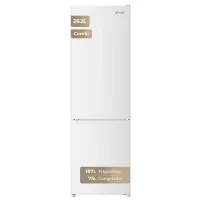 Frigorífico Combi EVVO F51, 262L (187L + 75L), 176 cm, Iluminación LED,  Congelador, Balda Cristal, Bajo Consumo,