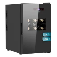 Cecotec Vinoteca Bolero GrandSommelier 1550 CoolCrystal. Bodega para 15 botellas, temperatura ajustable de 5-18ºC