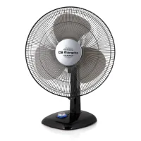 Orbegozo TF 0124 Ventilador de Sobremesa Compacto 25W – Aspas de 20 cm, 2 Velocidades, Control Luminoso, Oscilante, Cabezal Inclinable y Silencioso