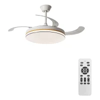 Lalumia LED Ventilador de Techo 42” con Luz LED Regulable – Motor DC Silencioso, 6 Velocidades, 60W, Color Blanco – Ideal para Dormitorio y Comedor, Control Remoto Incluido