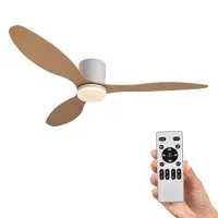 Hola LED Ventilador de Techo 42" con Luz LED Regulable – 3000K-6000K, 85-265V，Blanco/Madera Claro/Negro/Nogal Negro