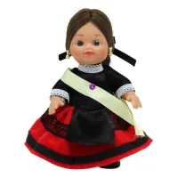 Muñeca regional Palentina Folk Artesanía original colección 15 cm.vestido típico Palencia, fabricada en España.
