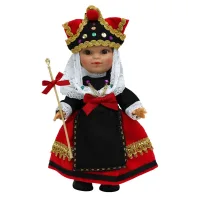Muñeca regional Segoviana Folk Artesanía original colección 25 cm.vestido típico Segovia, fabricada en España.