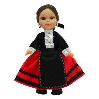 Muñeca regional Burgalesa Folk Artesanía original colección 25 cm.vestido típico Burgos, fabricada en España.