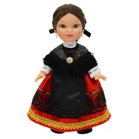 Muñeca regional Cacereña Folk Artesanía original colección 25 cm.vestido típico Cáceres, fabricada en España.