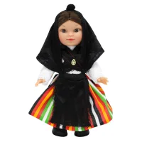 Muñeca regional Aranesa Folk Artesanía original colección 25 cm.vestido típico Valle de Arán (Lérida), fabricada en España.