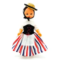 Muñeca regional Lanzaroteña Folk Artesanía original colección 35 cm.vestido típico Lanzarote, fabricada en España