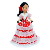 Muñeca Sintra regional Flamenca Folk Artesanía original colección 40 cm.vestido típico Andaluza, fabricada en España
