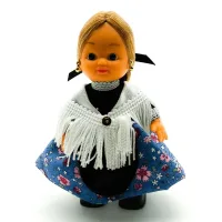 Muñeca regional Aragonesa Folk Artesanía original colección 15 cm.vestido típico Baturra (Aragón), fabricada en España.