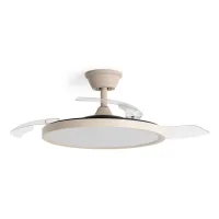 LEDKIA LIGHTING Ventilador de Techo Kleon Beige con Luz LED CCT 2560 lm, Motor DC 15W Silencioso y Eficiente, Aspas Retráctiles, 6 Velocidades, Mando a Distancia