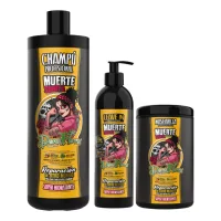 PACK DE DONA FLORA MUERTE SUBITA 3 PCS,CHAMPU 1000ML +MASCARILLA 1000ML+LEAVE-IN 500ML