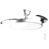 Cecotec Ventilador de Techo con Luz con Aspas Retráctiles EnergySilence Aero 300 Air Invisible Silver. 30W, Motor DC, Mando a Distancia, 6 Velocidades, Temporizador 4h, Función Winter-Summer