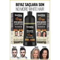 BORTHE - Champú corrector Borthe White, oscurecedor del cabello, 300 ml ,matizador rapido y facial para canas blancas en 10 minuto,para hombre y mujer