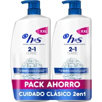 H&S XXL - Champú Anticaspa - 2x1000ml - Clásico.