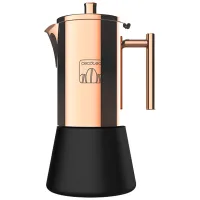 Cafetera tradicional - Cecotec Moking 400 Classic, 4 tazas, 200 ml, Inducción, Gas, Eléctrica, Vitrocerámica, Válvula de seguridad, Acero inoxidable