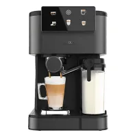 Cafetera express - Cecotec Power Espresso ColdBrew Latte Dark Tamp, ColdBrew, Pantalla táctil, 20 bares, 1350 W, Leche 500 ml, Negro