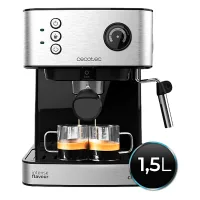 Cafetera express - Cecotec Power Espresso 20 Professionale Tamp, bares, 850 W, Manómetro, Vaporizador, 1,5 L, Plata