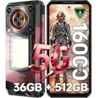 OUKITEL WP56 Teléfono Móvil 5G 36GB+512GB/2TB 16000mAh Pantalla de 6.8  108MP Android 15 rojo