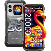 Teléfono Móvil Blackview Xplore 1 Pro 5G 48GB+512GB 20000mAh Pantalla de 6.78  64MP Android 15 Smartphone naranja