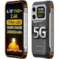 Teléfono móvil Blackview XPLORE 1 5G 36GB+256GB 20000mAh Pantalla de 6.78  64MP Android 15 Smartphone naranja