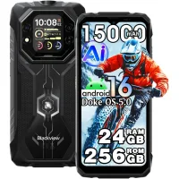 Teléfono móvil Blackview ROCK 1 24GB+256GB 15000mAh Pantalla de 6.56  16MP Android 16 Smartphone negro