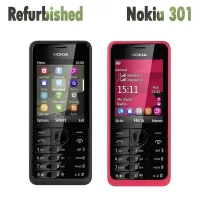 Teléfono móvil Nokia Original Nokia 301 reacondicionado de una sola tarjeta SIM con 1 SIM 1 sim simple set negro