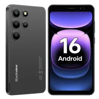Smartphone Blackview Wave 2C Android 16, 12 GB de RAM + 32 GB de ROM(TF 1TB) Smartphone 3000mAh, Pantalla HD+ de 5 , Cámara de 5MP+2MP, Doble SIM/GPS negro